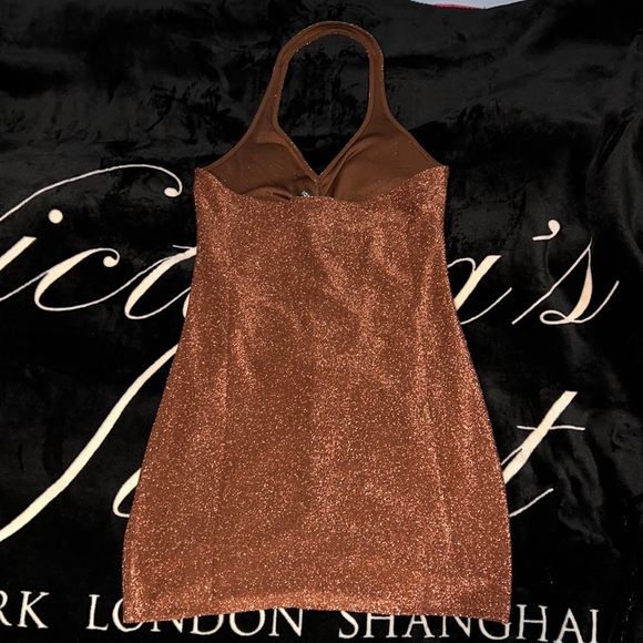 H&M Brown Sparkly Halter Dress 🤎 - Picture 3 of 7